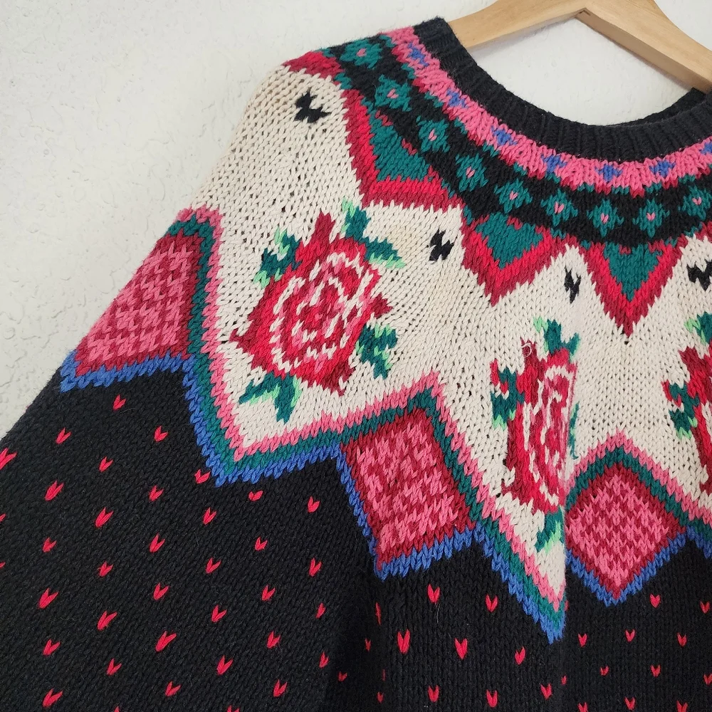 Vintage Heirlooms Handknit Sweater Size M Sezane Inspired Grandma Chic - Picture 3 of 5